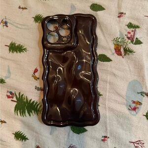 Burgundy Wavy iPhone 16 Pro Max Case